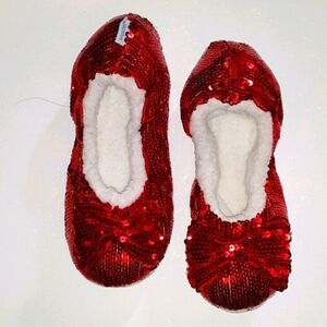 SNOOZIE SLIPPER RED SEQUIN